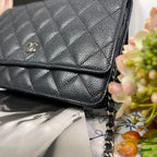 Chanel Chain Wallet Caviar Leather Black Shoulder — view 4