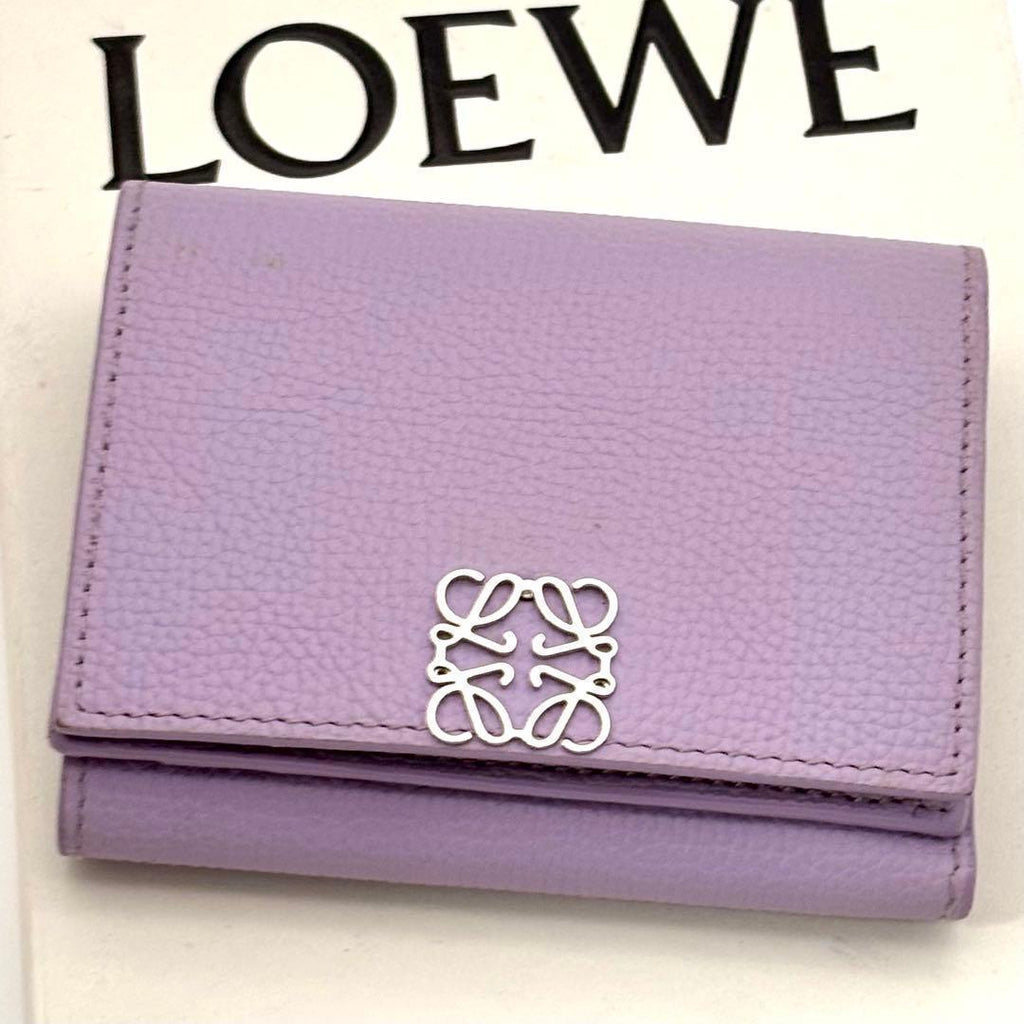 Loewe Wallet Anagram Trifold Purple