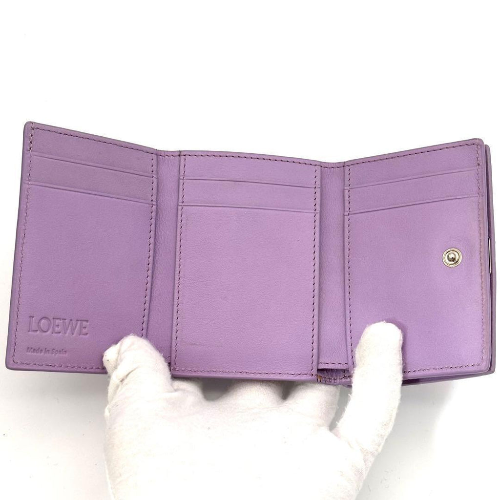 Loewe Wallet Anagram Trifold Purple — view 4