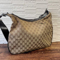 Gucci GG Canvas Leather Sherry Shoulder Bag Brown