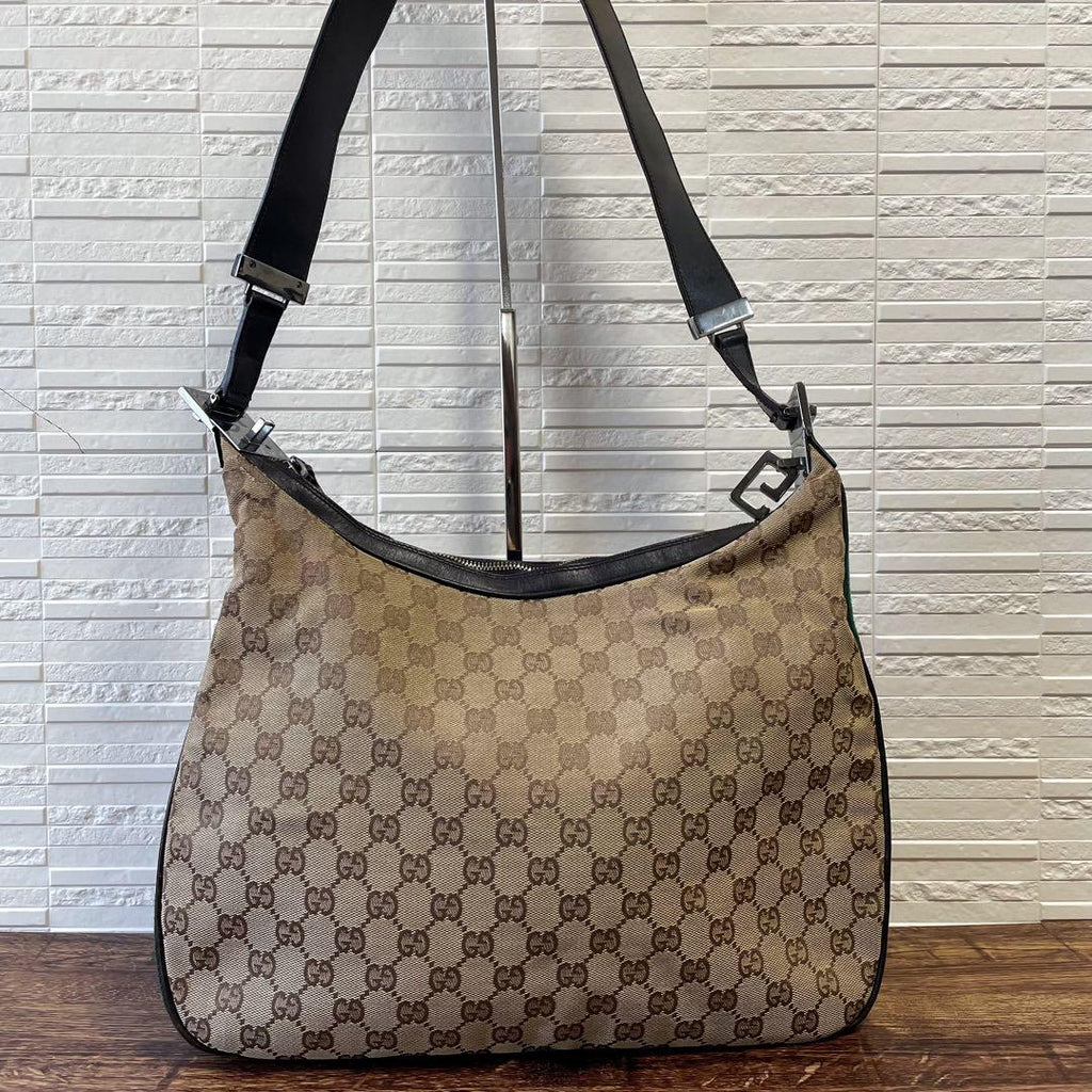 Gucci GG Canvas Leather Sherry Shoulder Bag Brown — view 2
