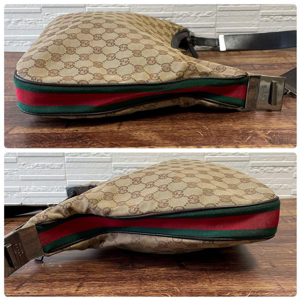 Gucci GG Canvas Leather Sherry Shoulder Bag Brown — view 3