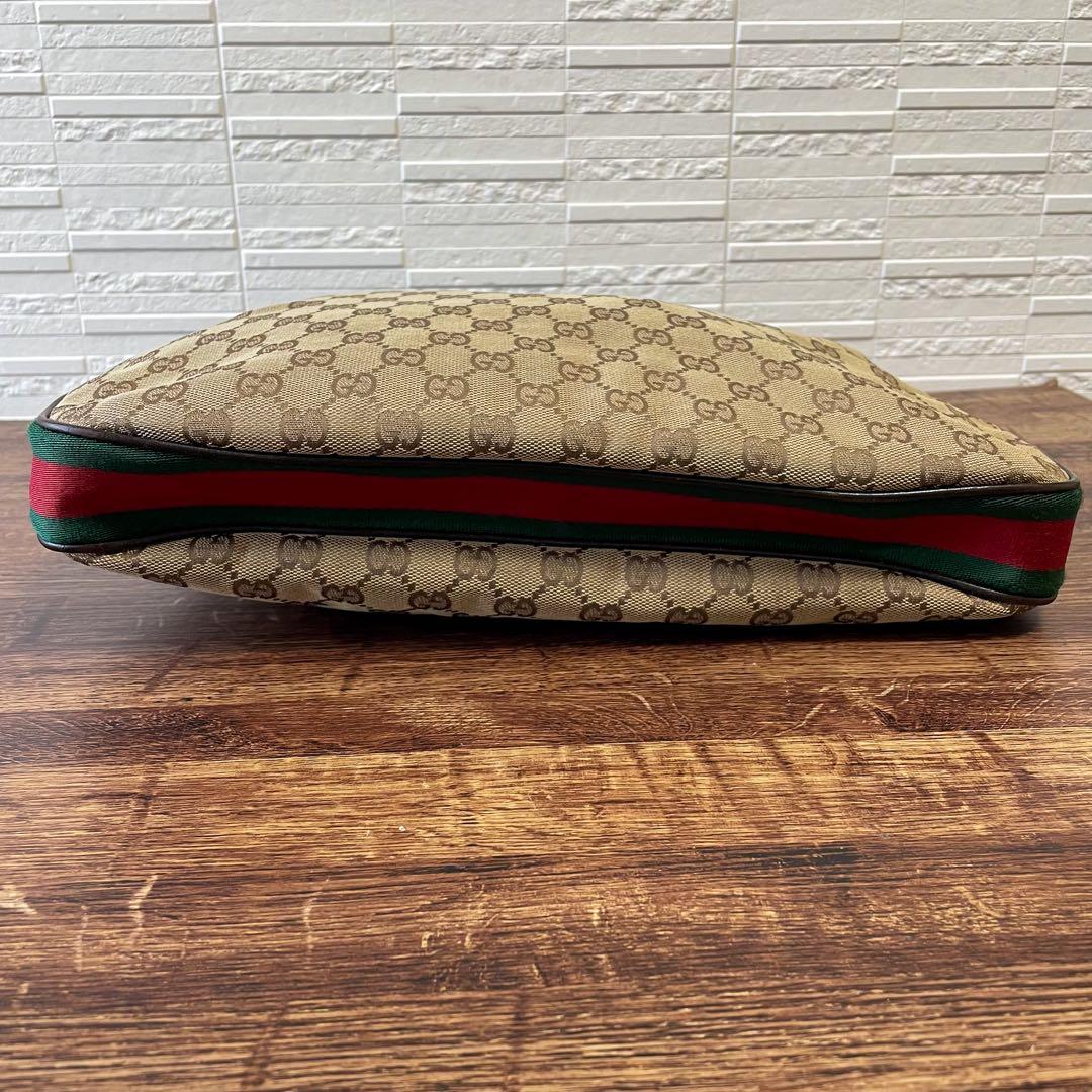 Gucci GG Canvas Leather Sherry Shoulder Bag Brown — view 4