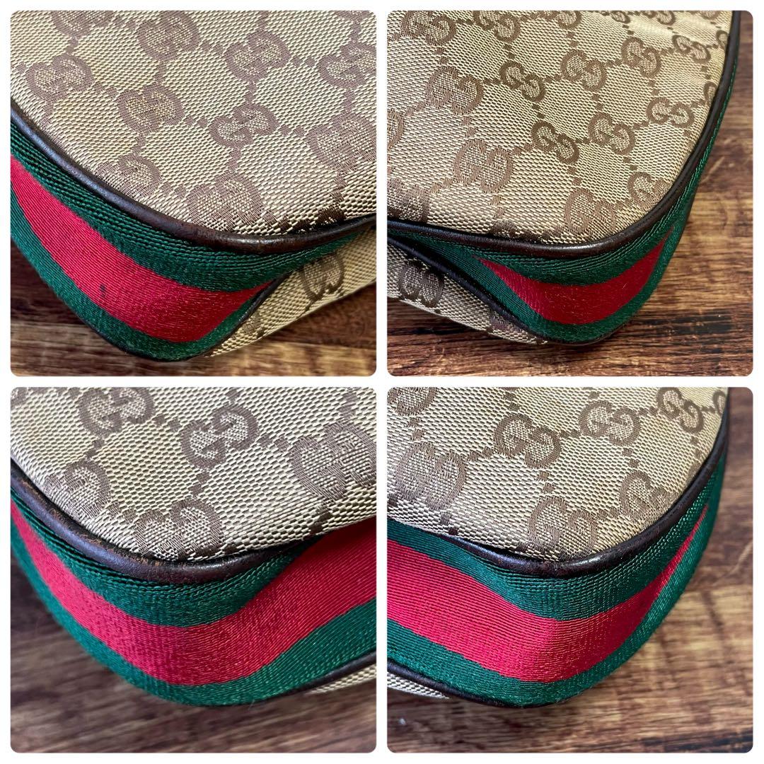Gucci GG Canvas Leather Sherry Shoulder Bag Brown — view 5
