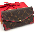 Louis Vuitton Wallet Monogram Portefeuille Sarah Retiro Red Brown