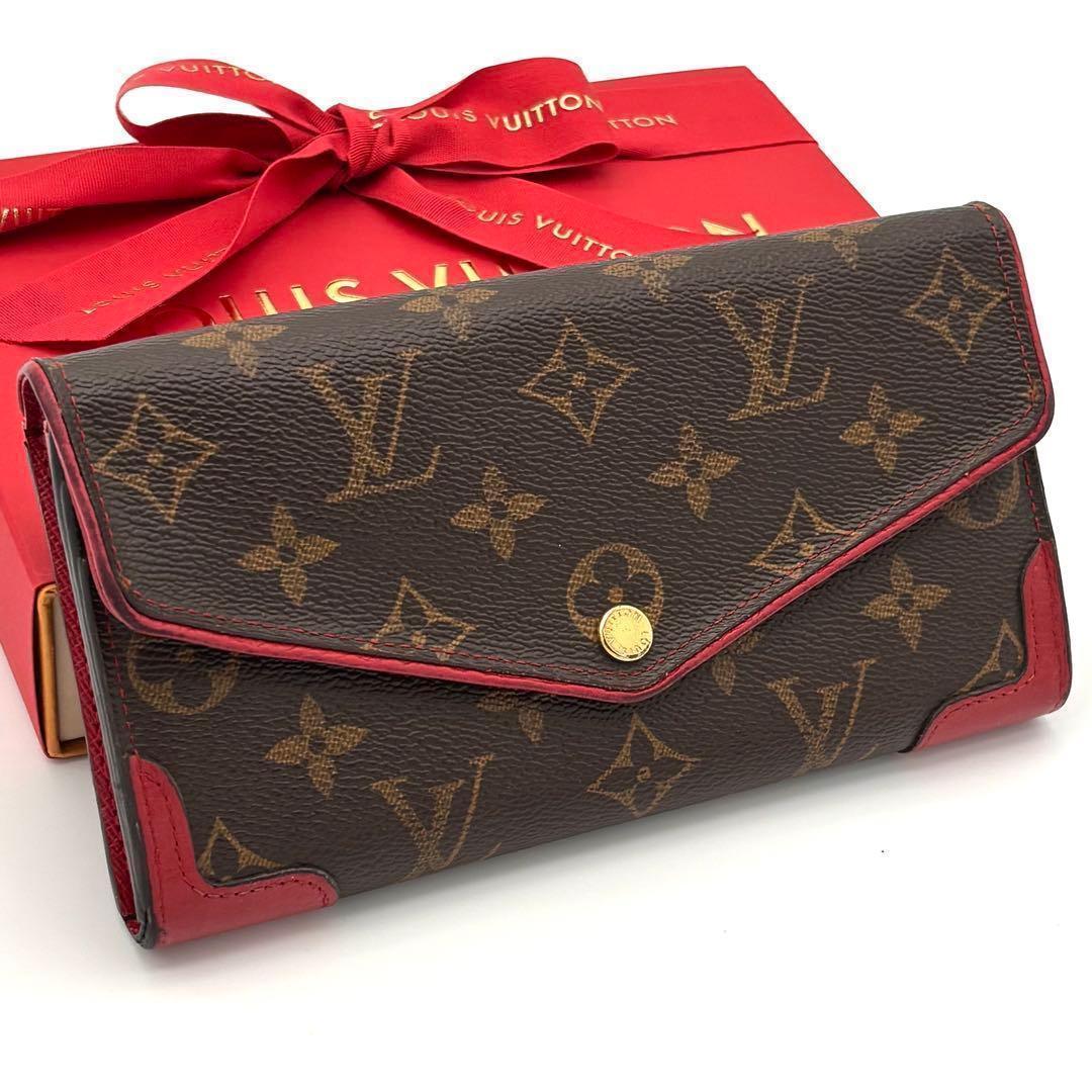 Louis Vuitton Wallet Monogram Portefeuille Sarah Retiro Red Brown