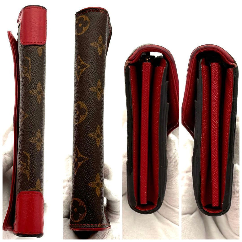 Louis Vuitton Wallet Monogram Portefeuille Sarah Retiro Red Brown — view 7