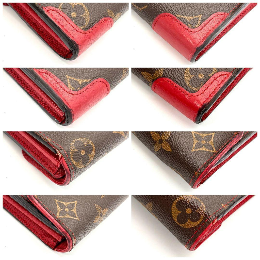 Louis Vuitton Wallet Monogram Portefeuille Sarah Retiro Red Brown — view 9