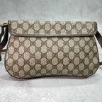 Gucci GG Sherry Line Shoulder Bag Brown Leather Logo — view 3