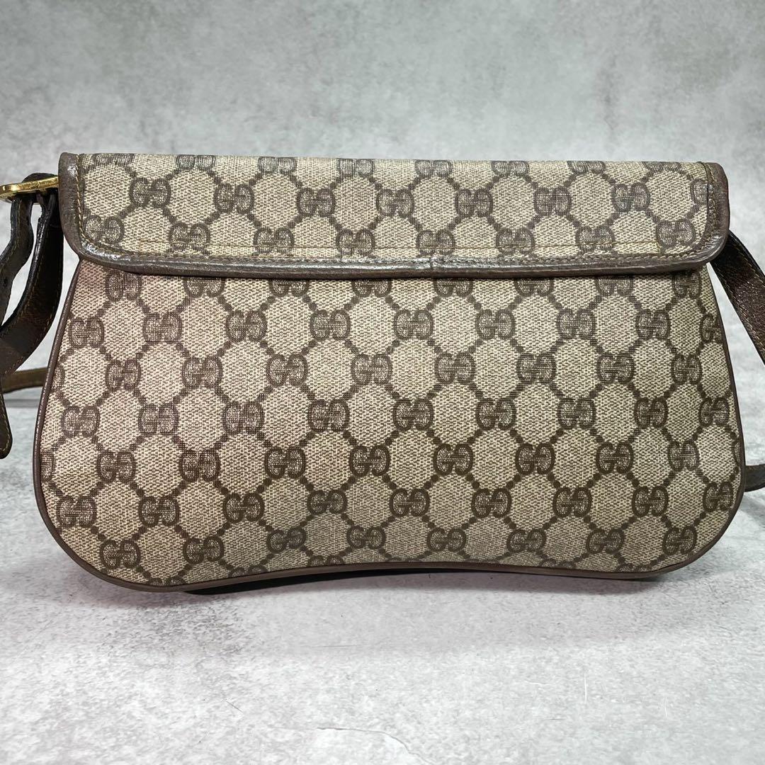 Gucci GG Sherry Line Shoulder Bag Brown Leather Logo — view 3