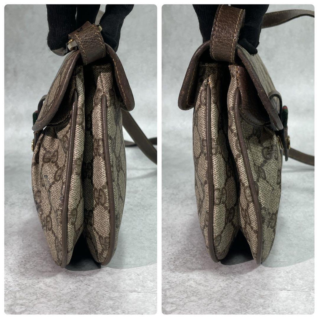 Gucci GG Sherry Line Shoulder Bag Brown Leather Logo — view 7