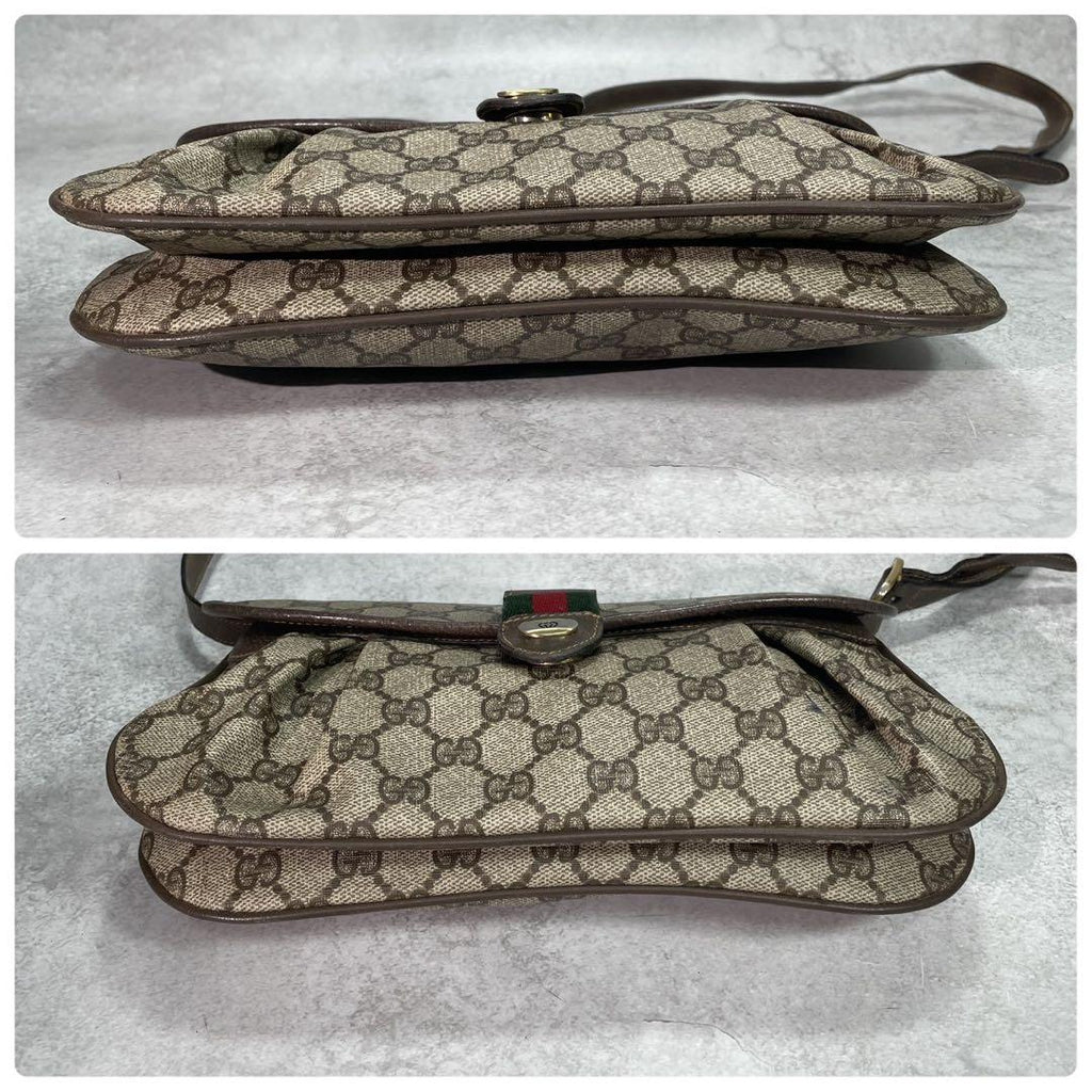 Gucci GG Sherry Line Shoulder Bag Brown Leather Logo — view 8