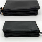 Celine Trio Large Shoulder Bag Black Leather Clutch — view 5