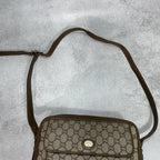 Gucci GG Shoulder Bag Brown Beige Leather Logo — view 4