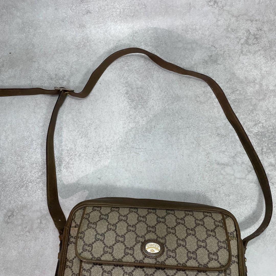 Gucci GG Shoulder Bag Brown Beige Leather Logo — view 4