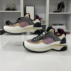 Chanel CC Logo Mesh Suede Leather Fabric Sneakers — view 2