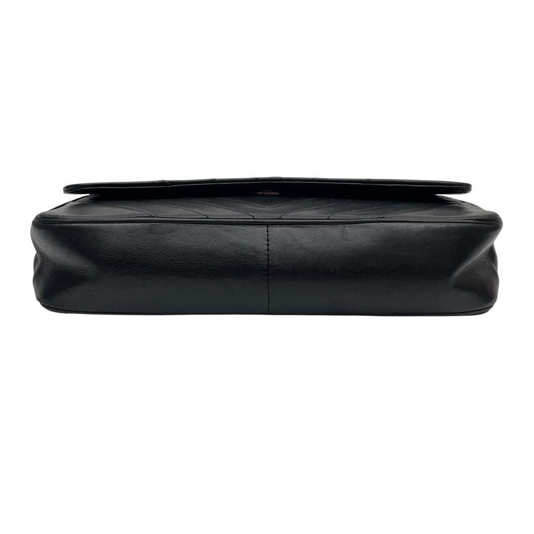 Chanel Lambskin Stitch CC Logo Chain Shoulder Bag Black — view 5