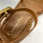 Dior Logo Leather Strap Sandals Brown — view 7
