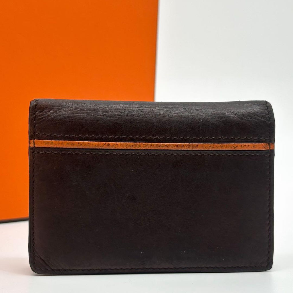 Hermes 2009: Card Case Brown Leather Business Holder — view 2