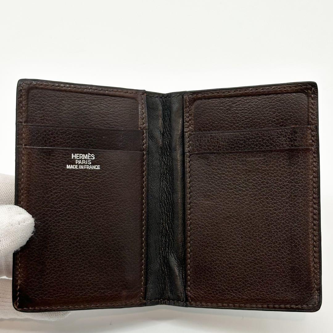 Hermes 2009: Card Case Brown Leather Business Holder — view 6