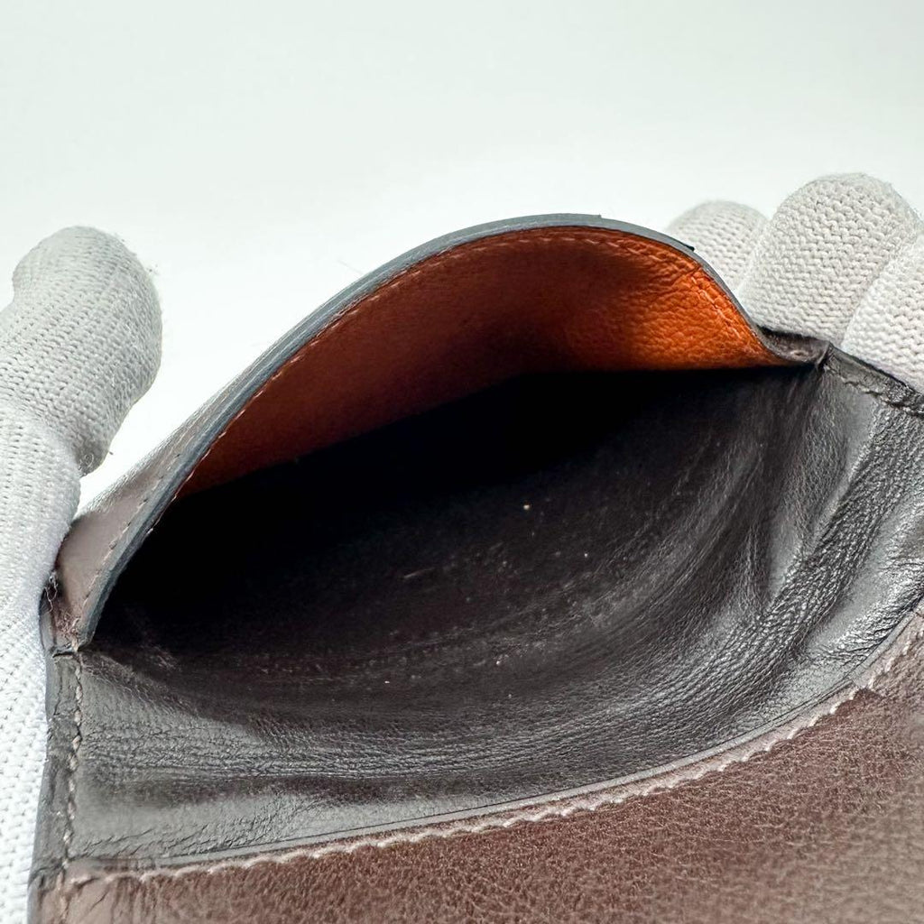 Hermes 2009: Card Case Brown Leather Business Holder — view 7