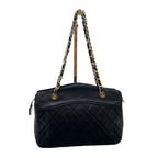 Chanel Quilted Lambskin Chain Hand Bag CC Logo Black — view 3