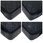Chanel Quilted Lambskin Chain Hand Bag CC Logo Black — view 6