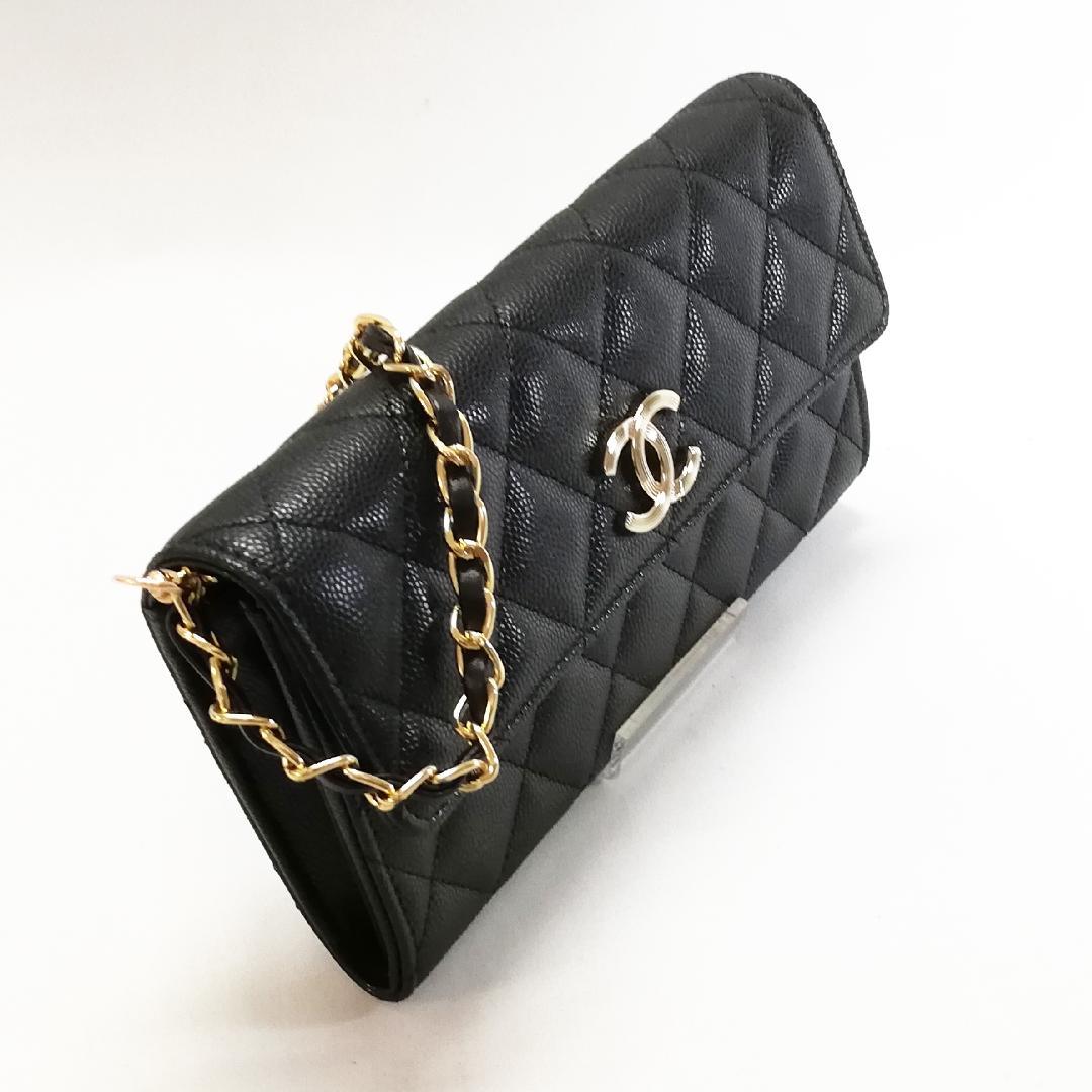 Chanel Caviar Leather Quilted Wallet Black — view 2