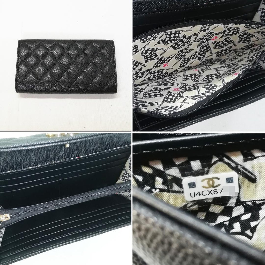 Chanel Caviar Leather Quilted Wallet Black — view 4