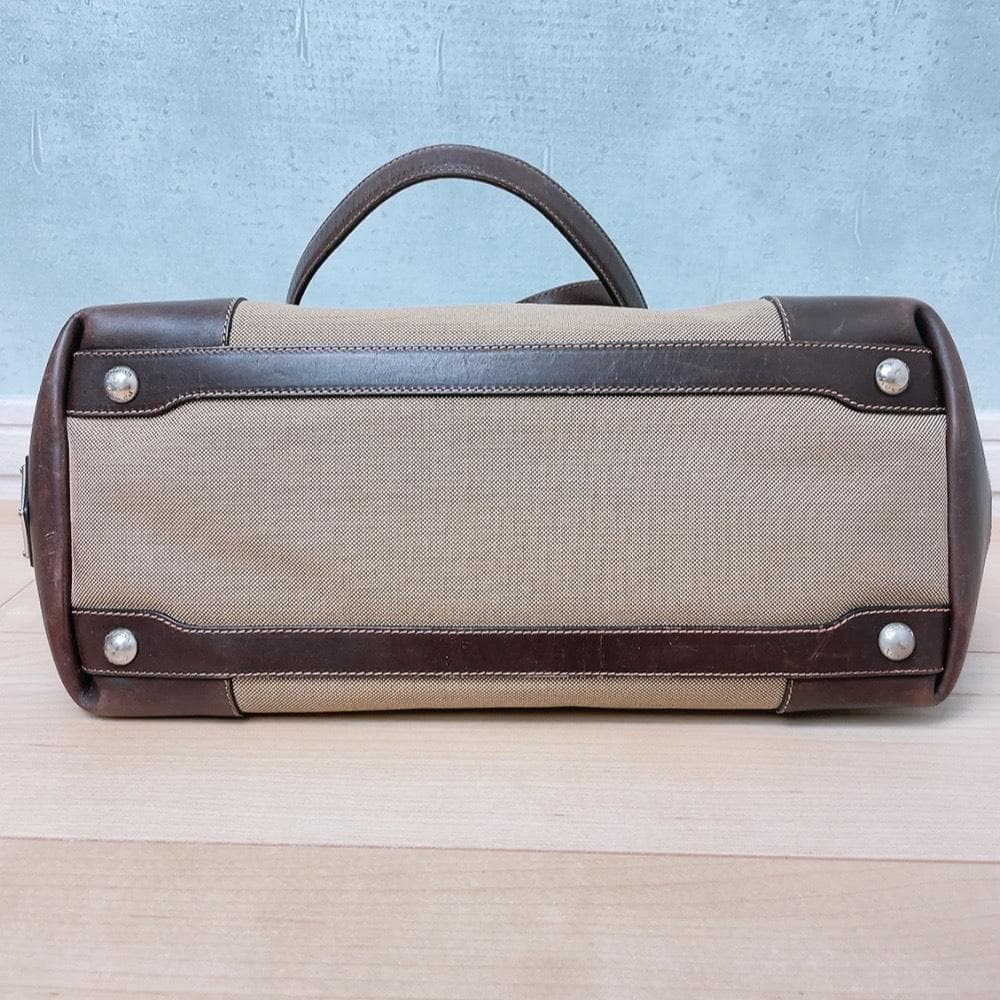 Prada Jacquard Canvas Tote Logo Brown — view 5