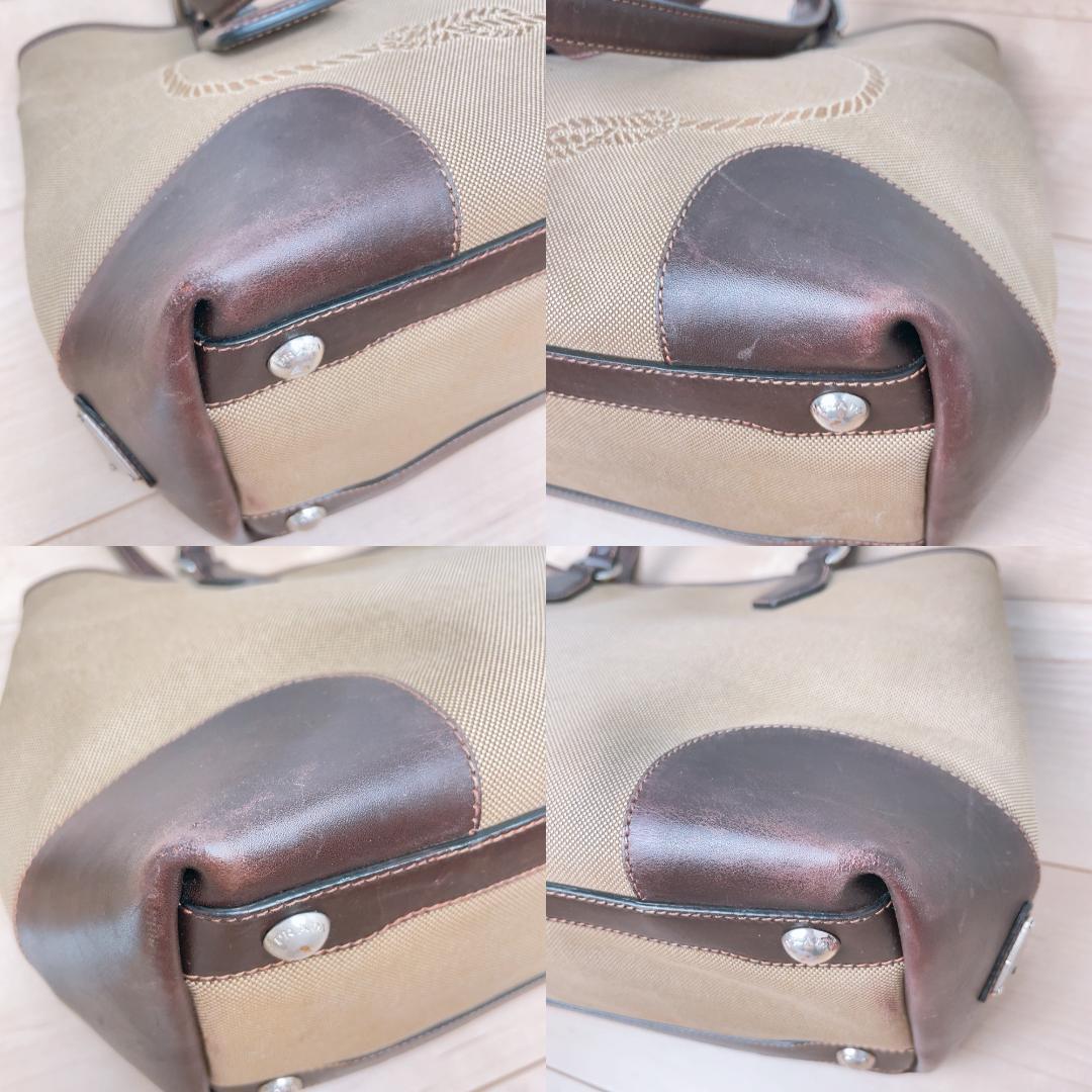 Prada Jacquard Canvas Tote Logo Brown — view 6