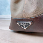 Prada Jacquard Canvas Tote Logo Brown — view 8