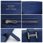 Hermes Bearn Classic Chevre Blue Wallet — view 7