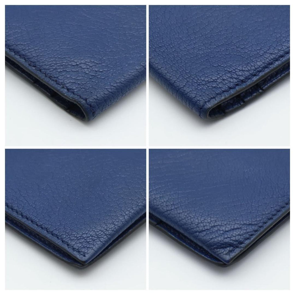 Hermes Bearn Classic Chevre Blue Wallet — view 8