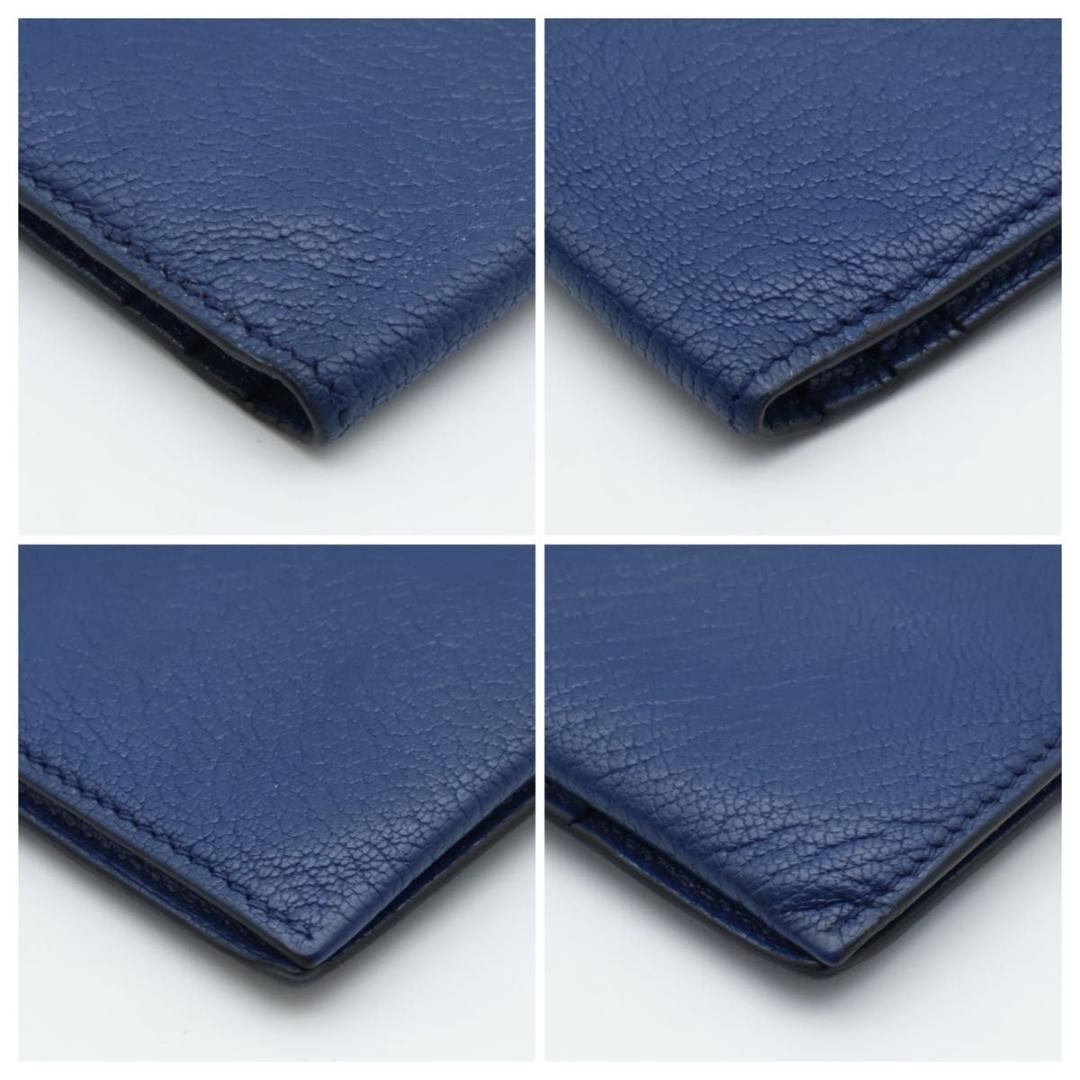 Hermes Bearn Classic Chevre Blue Wallet — view 8