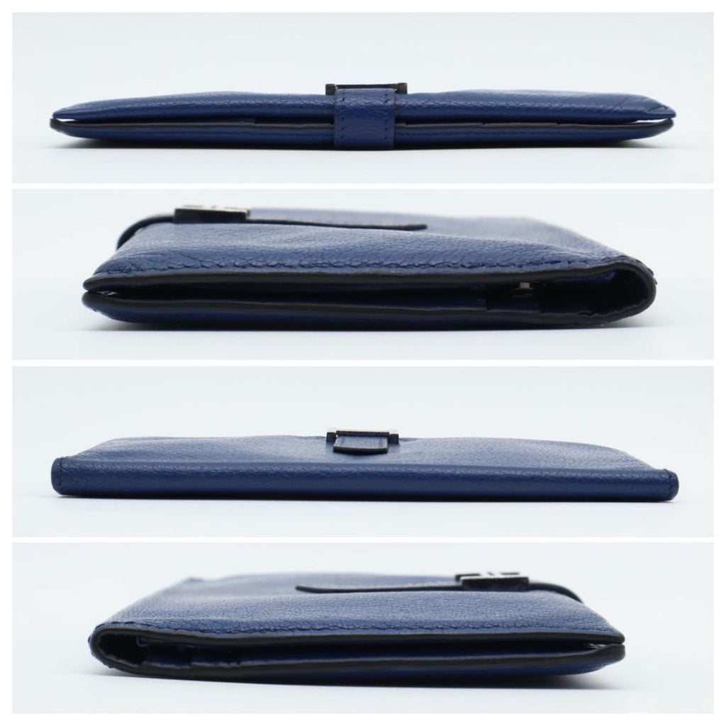 Hermes Bearn Classic Chevre Blue Wallet — view 9