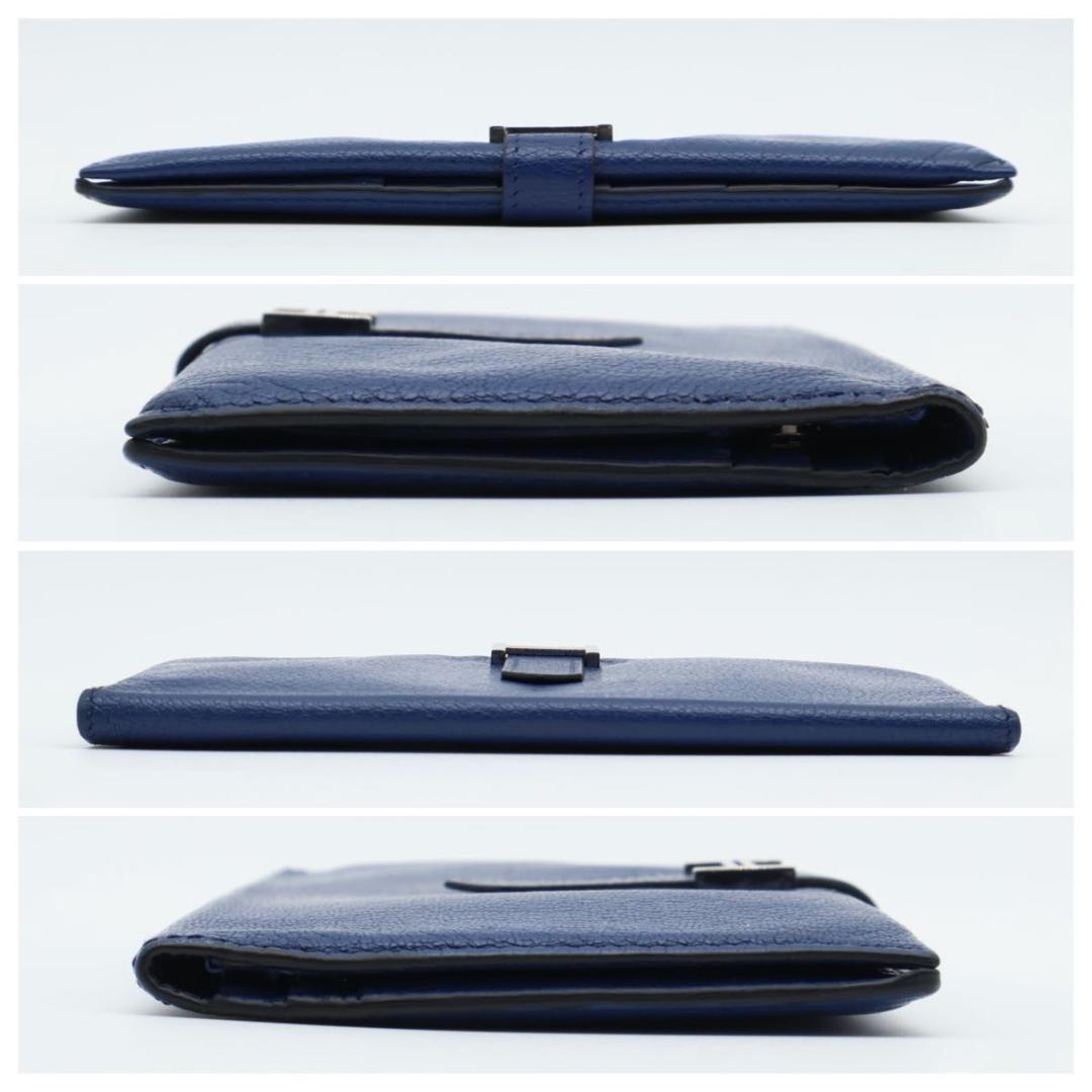 Hermes Bearn Classic Chevre Blue Wallet — view 9