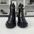 Gucci Double Leather Bijoux Belt Side Gore Short Boots — view 4