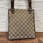 Gucci GG Canvas Leather Shoulder Bag Messenger Brown — view 3