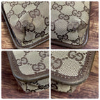 Gucci GG Canvas Leather Shoulder Bag Messenger Brown — view 6