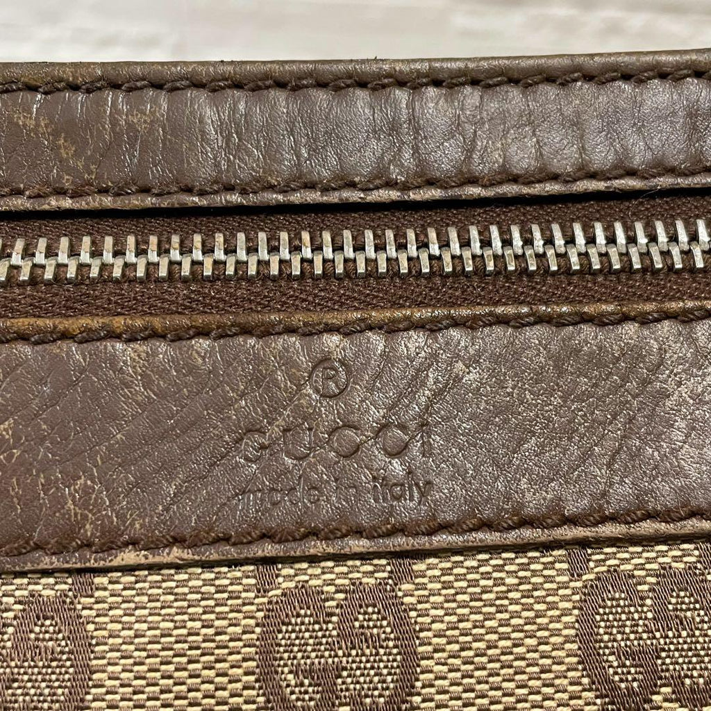 Gucci GG Canvas Leather Shoulder Bag Messenger Brown — view 9
