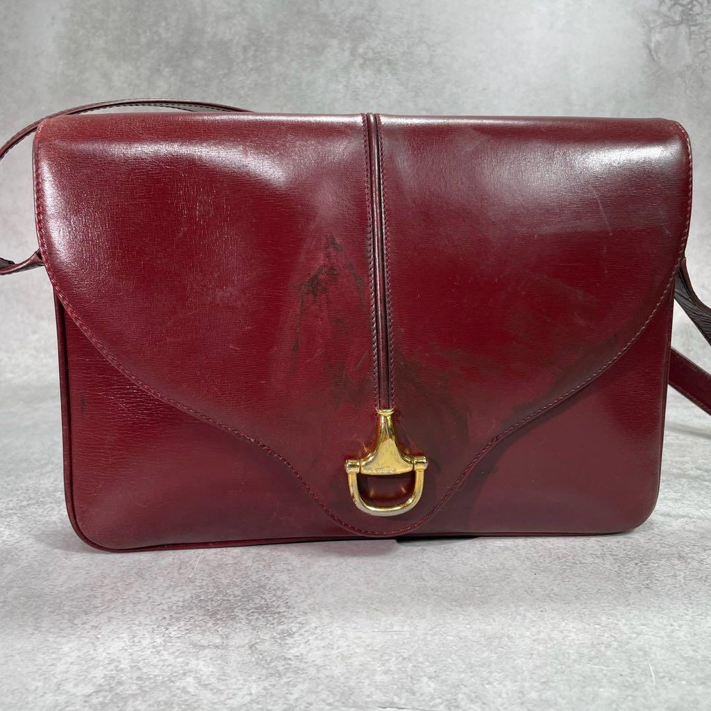 Gucci Shoulder Bag Horsebit Bordeaux Leather — view 2