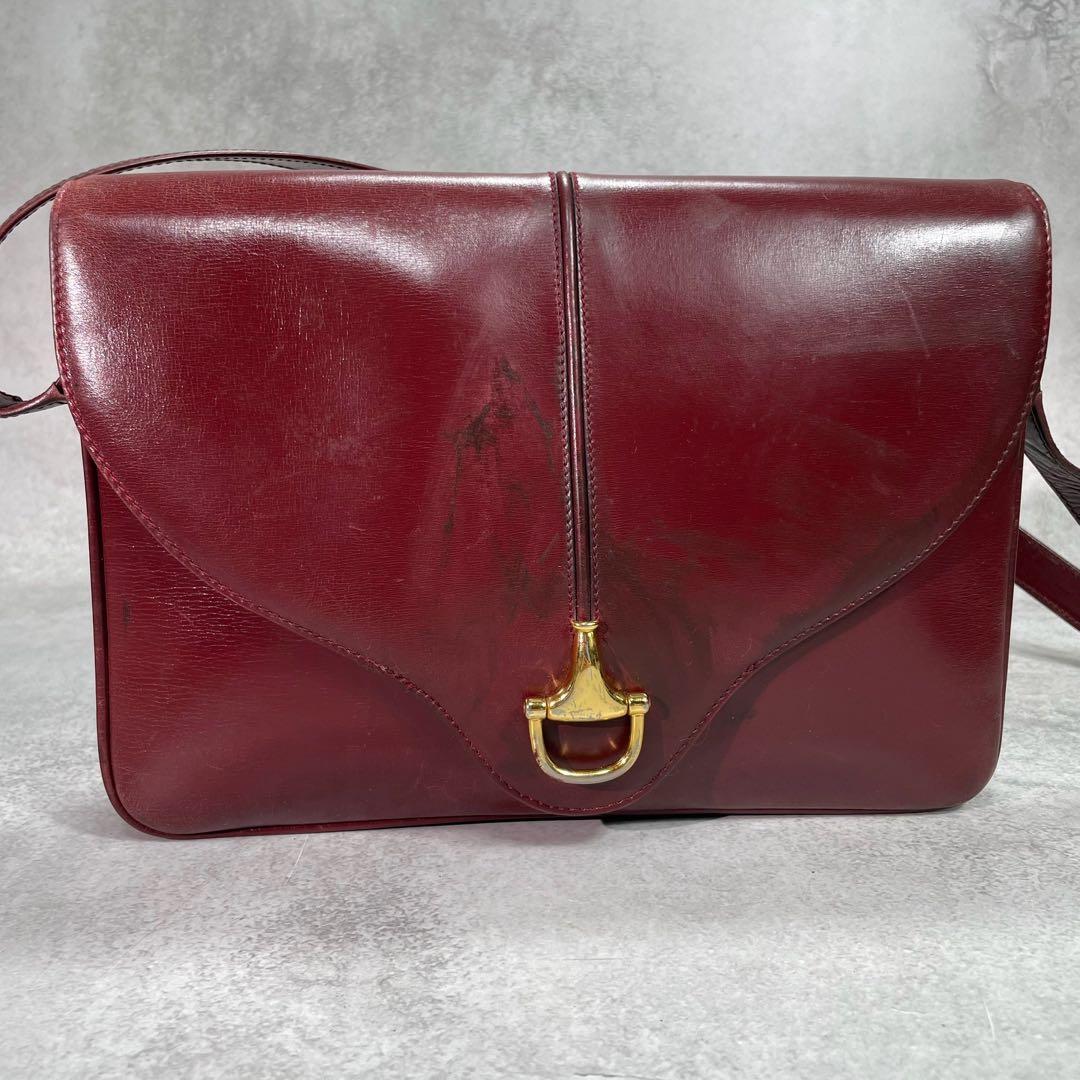 Gucci Shoulder Bag Horsebit Bordeaux Leather — view 2