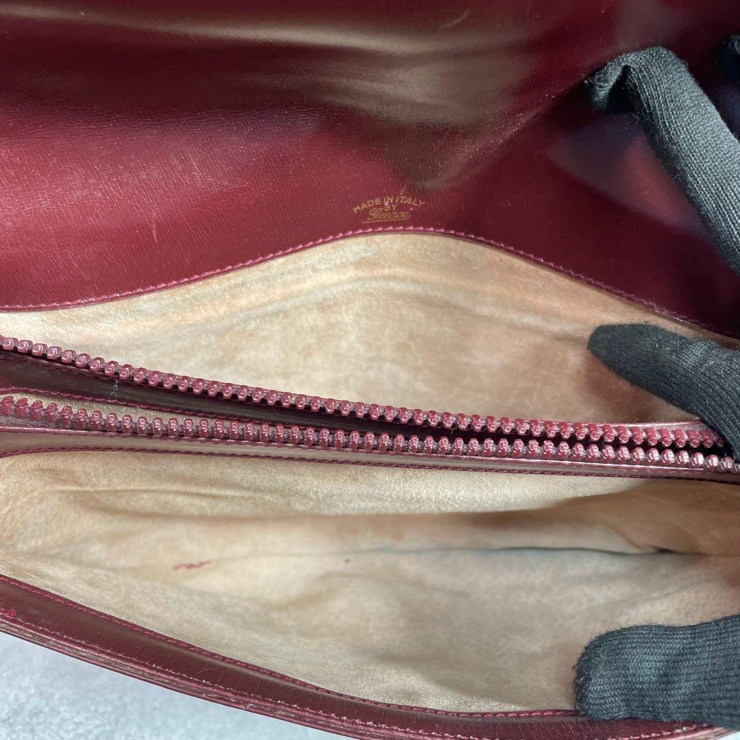 Gucci Shoulder Bag Horsebit Bordeaux Leather — view 5