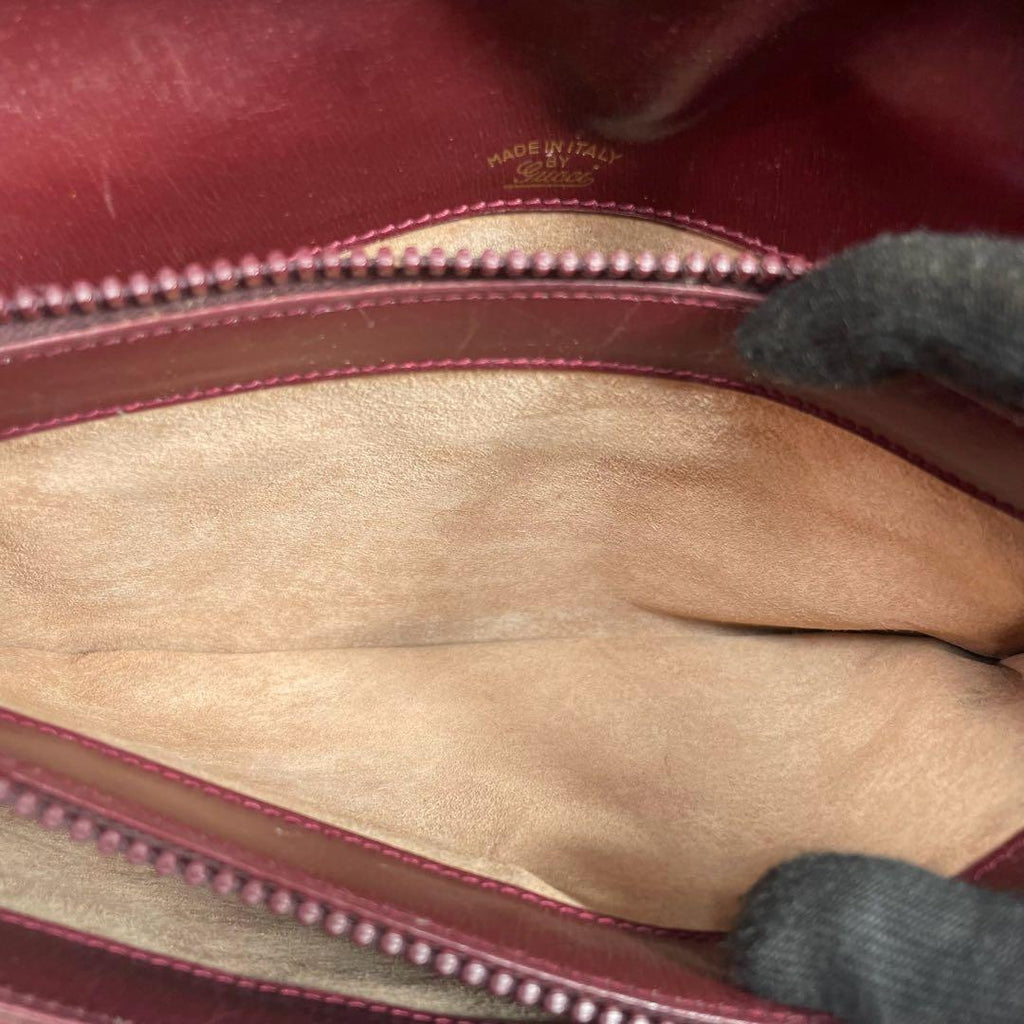 Gucci Shoulder Bag Horsebit Bordeaux Leather — view 6