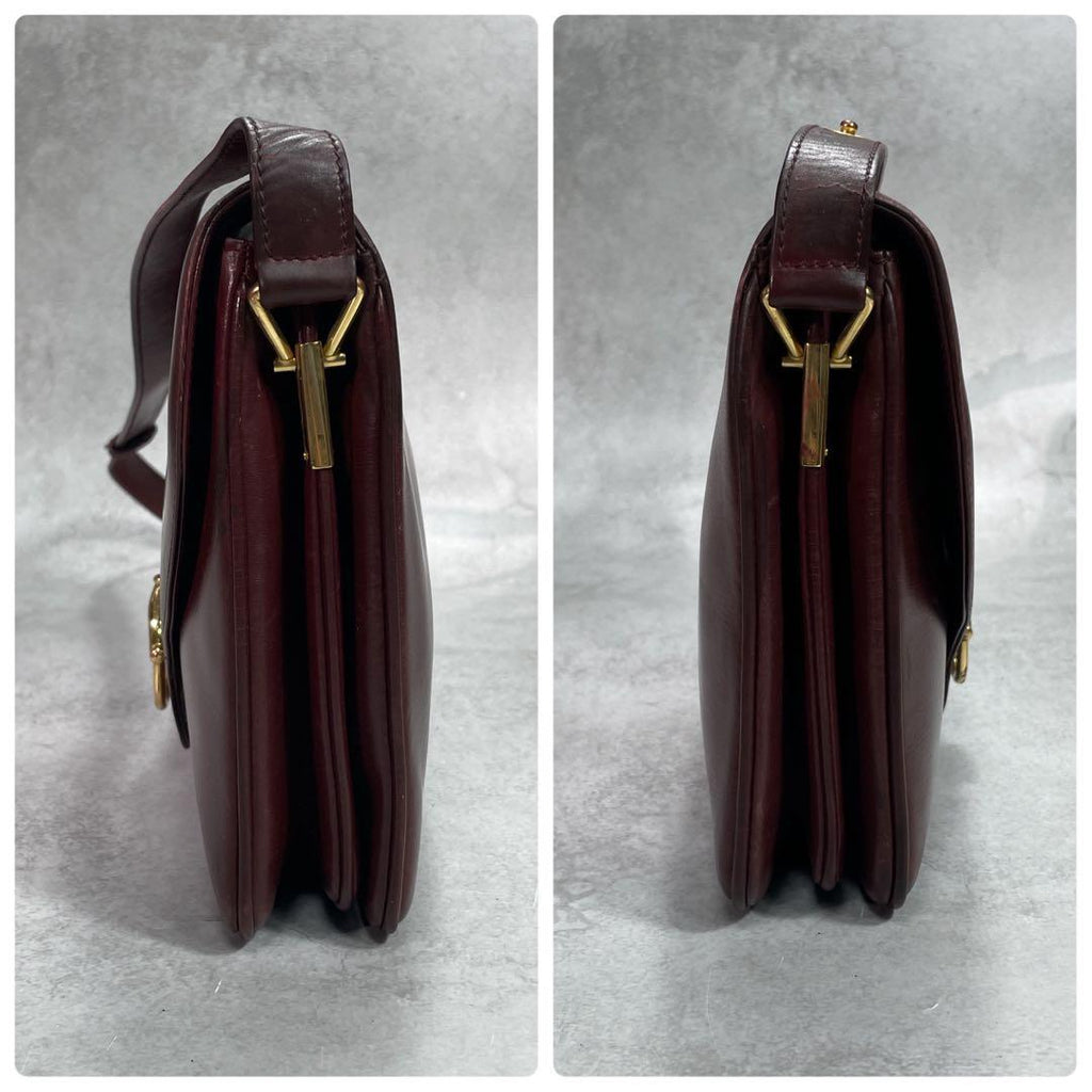 Gucci Shoulder Bag Horsebit Bordeaux Leather — view 8