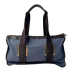 Fendi Zucca Denim Boston Bag Blue Brown — view 3