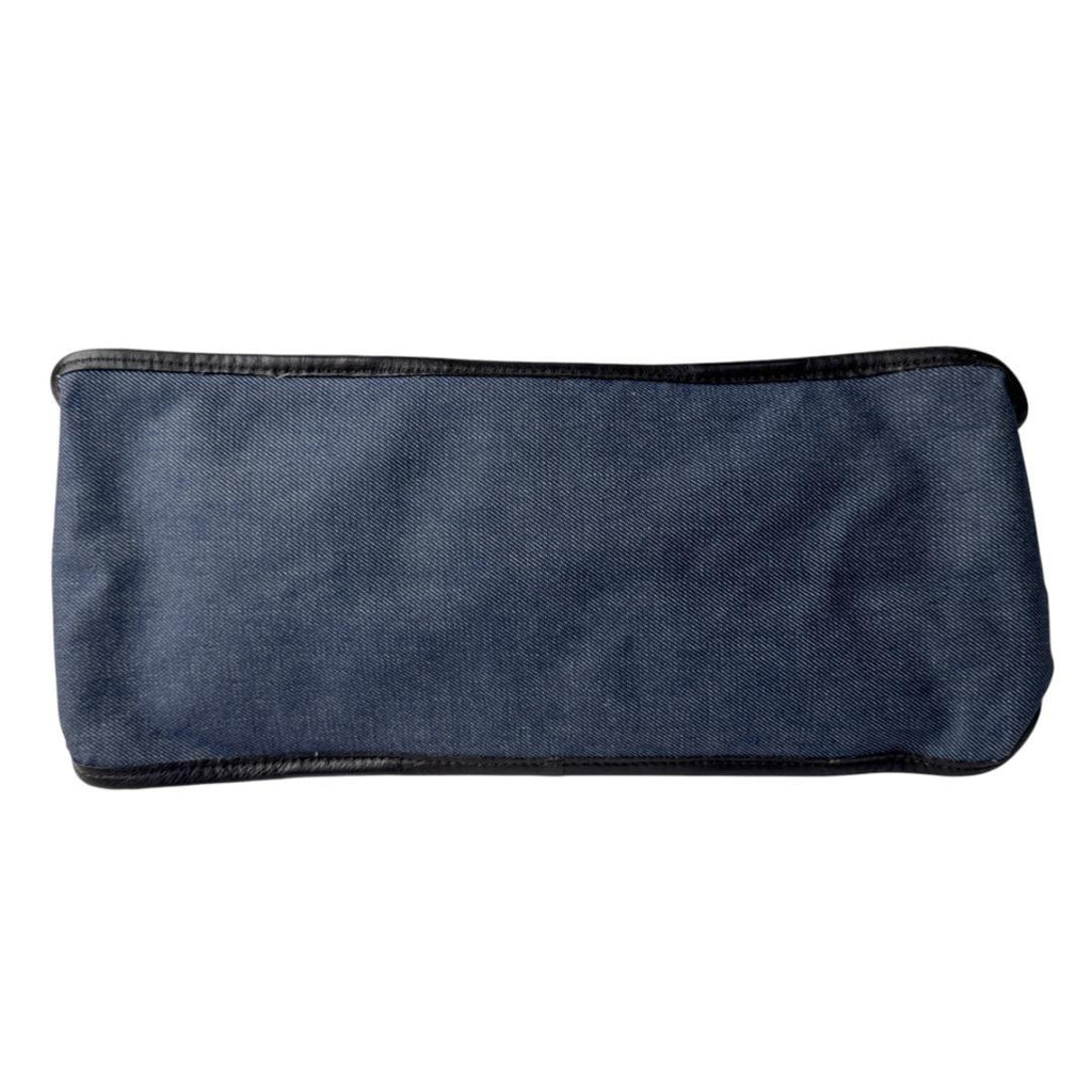 Fendi Zucca Denim Boston Bag Blue Brown — view 6
