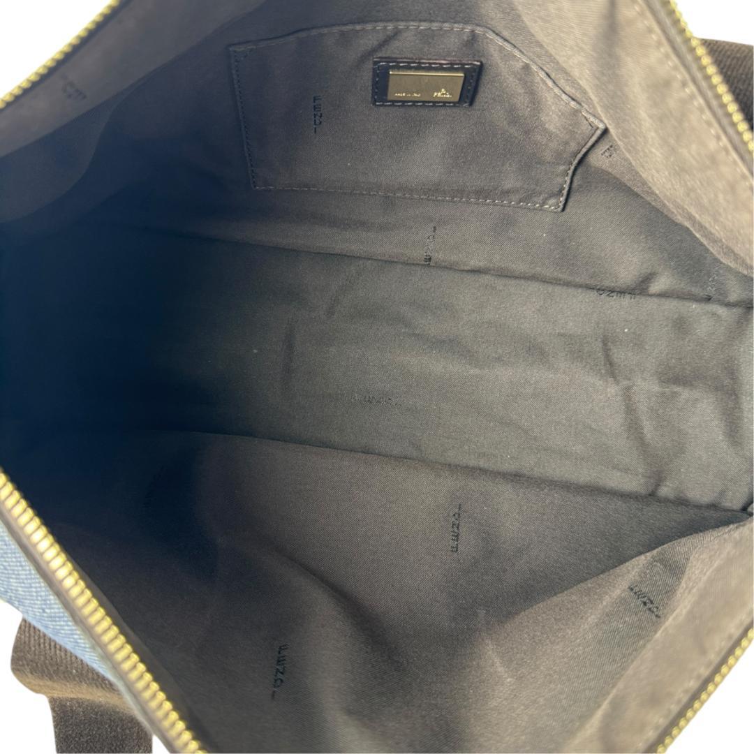 Fendi Zucca Denim Boston Bag Blue Brown — view 7