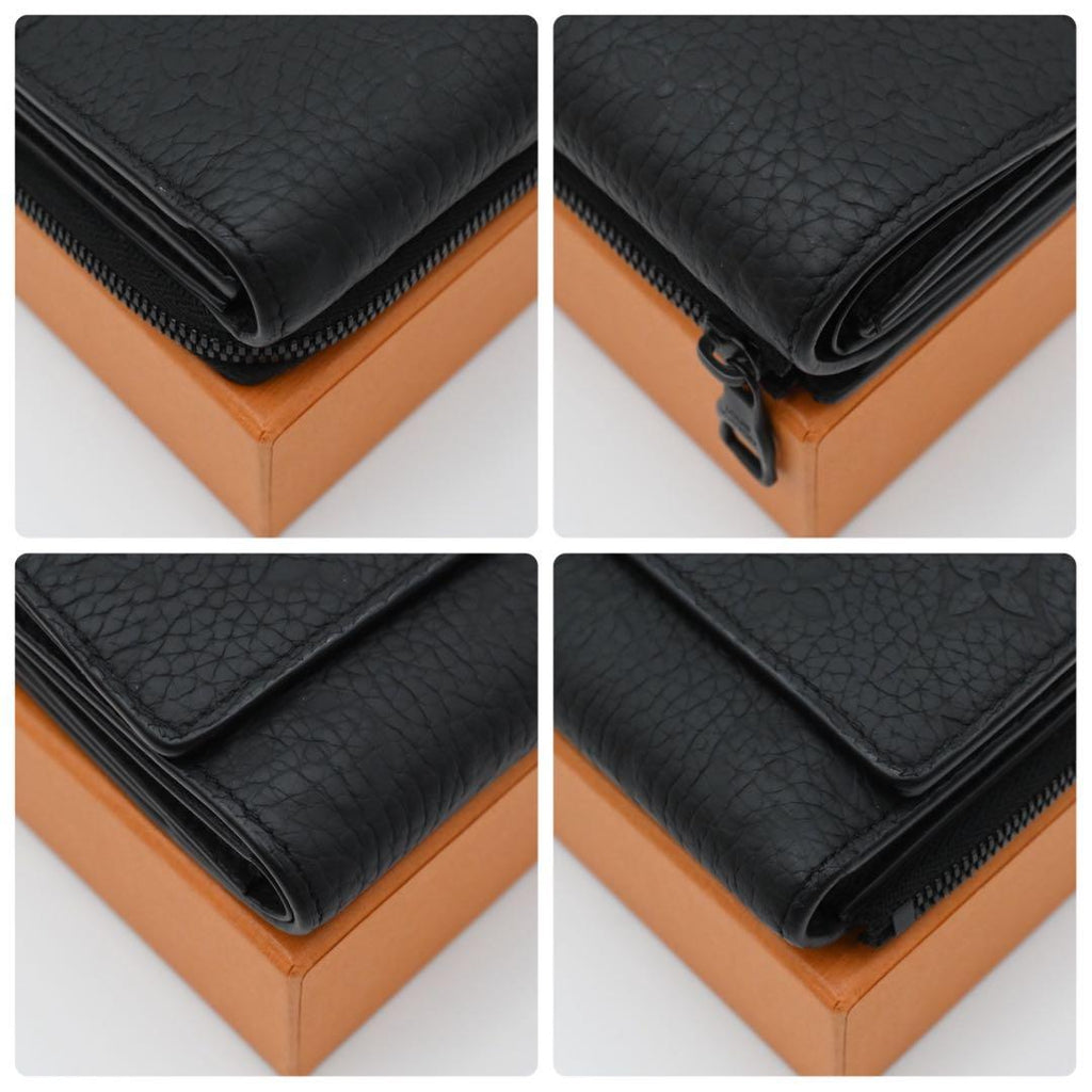 Louis Vuitton Portefeuille Pilot Trifold Wallet Black Taurillon — view 7